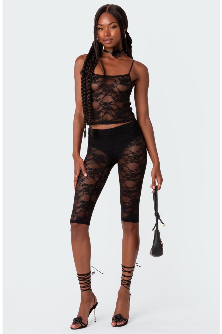 Gianna Sheer Lace Camisole, Alternate, color, BLACK