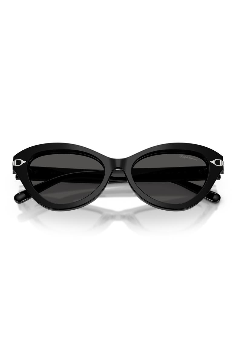 RL8236U 54mm Cat Eye Sunglasses, Alternate, color, SHINY BLACK / DARK GREY