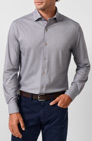 David Donahue Neat Pima Cotton Knit Sport Shirt