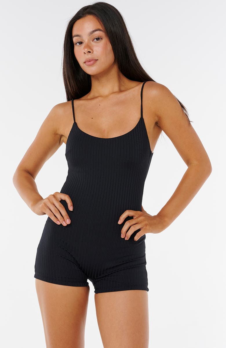 Rip Curl Surf Rib Romper, Alternate, color, Black