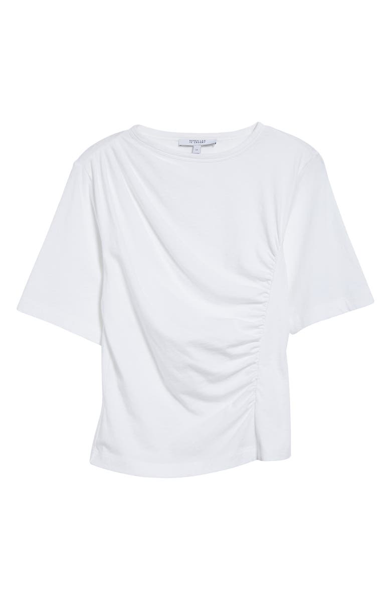 Derek Lam 10 Crosby Frederic Short Sleeve Ruched Cotton Top, Alternate, color, 