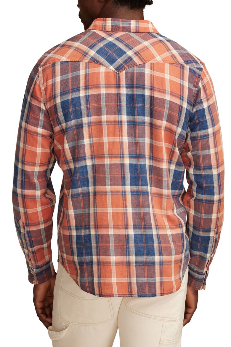 Plaid Snap-Up Western Shirt, Alternate, color, ORANGE/BLUE MULTI