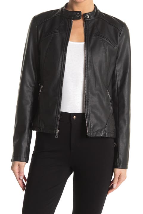 Faux Leather Racer Jacket