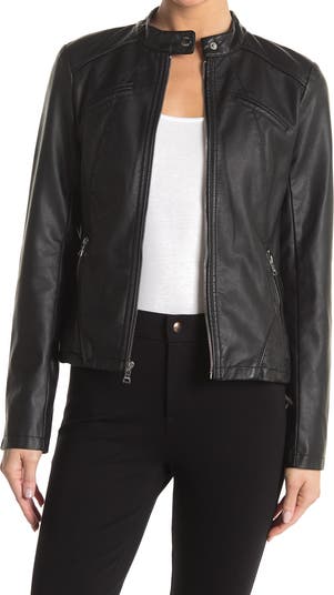 Faux Leather Racer Jacket