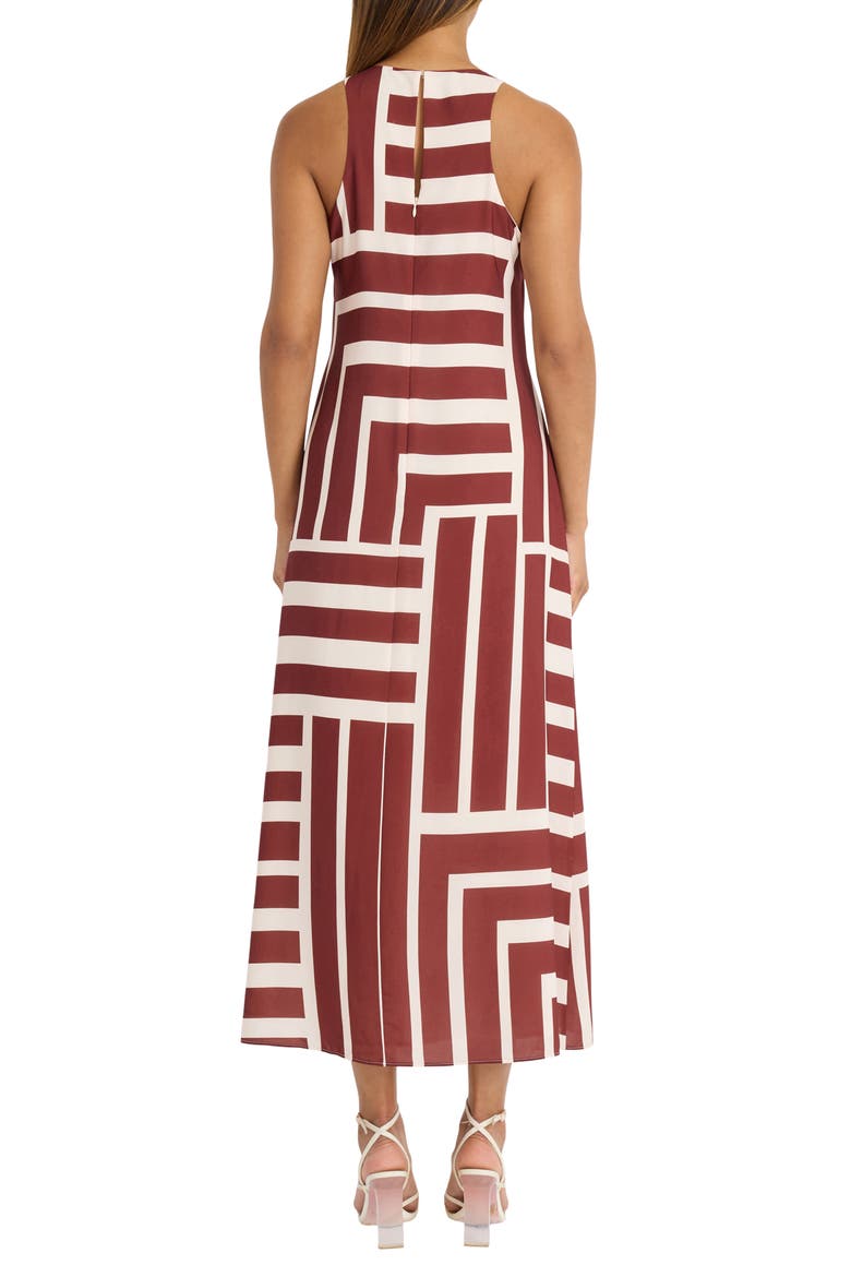 Stripe Maxi Dress, Alternate, color, CREA/BROWN