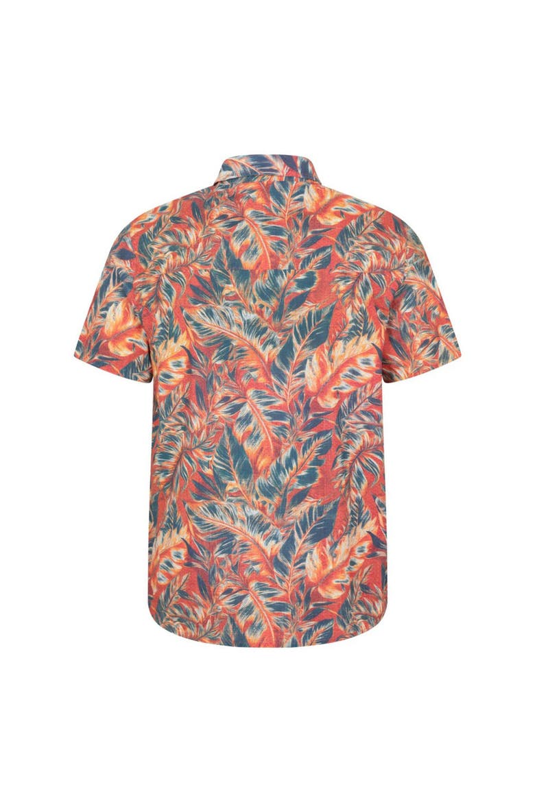 Tropical Leaves Short-sleeved Shirt, Alternate, color, Bright Orange