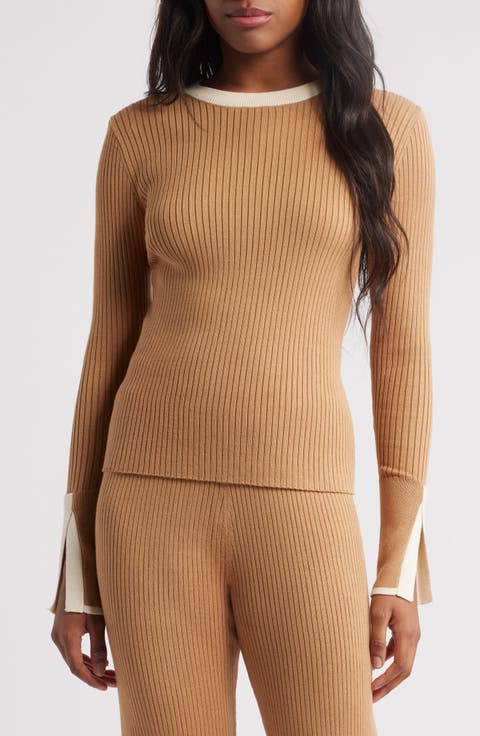 Lizbeth Tipped Detail Rib Sweater
