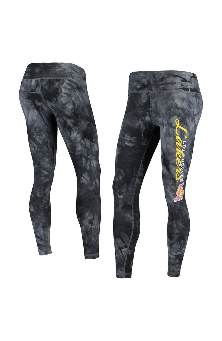 CONCEPTS SPORT Women's Concepts Sport Black Los Angeles Lakers Burst Tie-Dye Leggings, Main, color, 