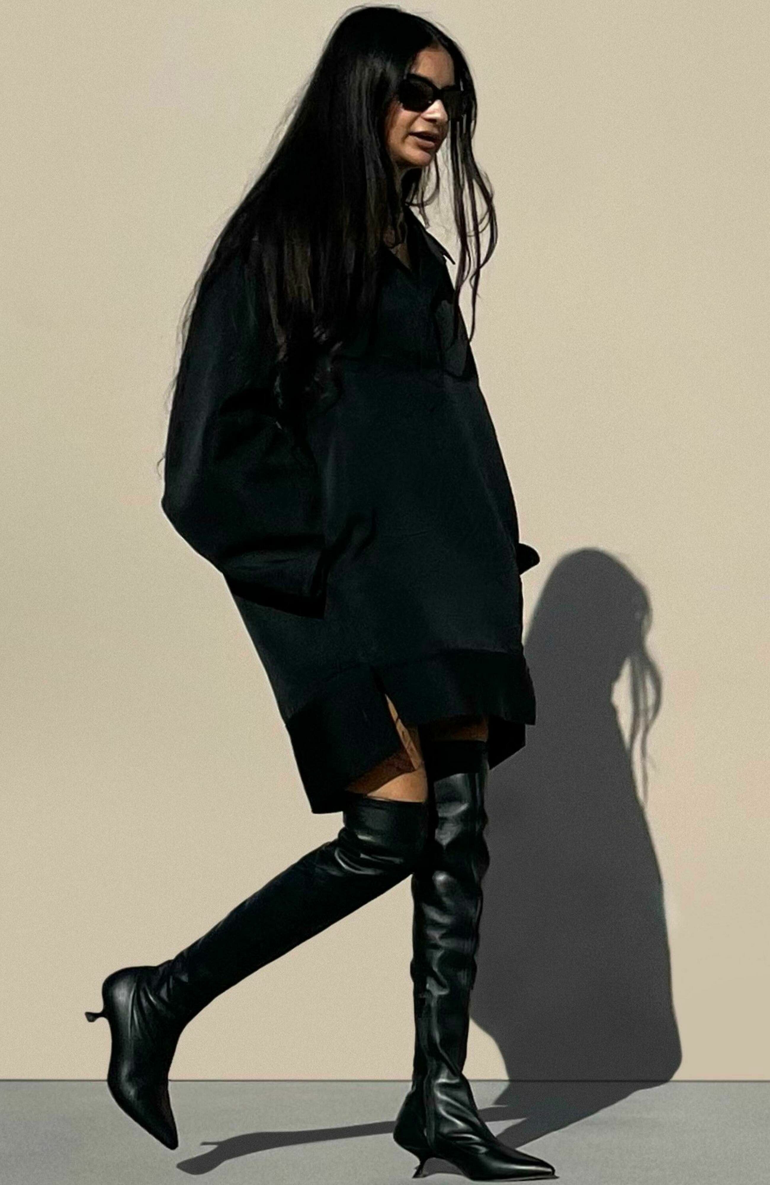 Neil J. Rodgers Seta Over The Knee Stretch Boot, Alternate, color, Black Nappa