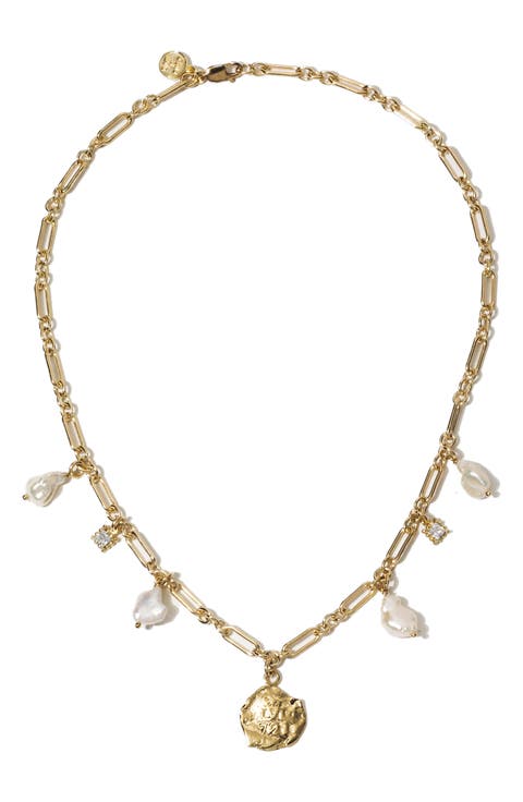 Capri Keshi Pearl Charm Necklace