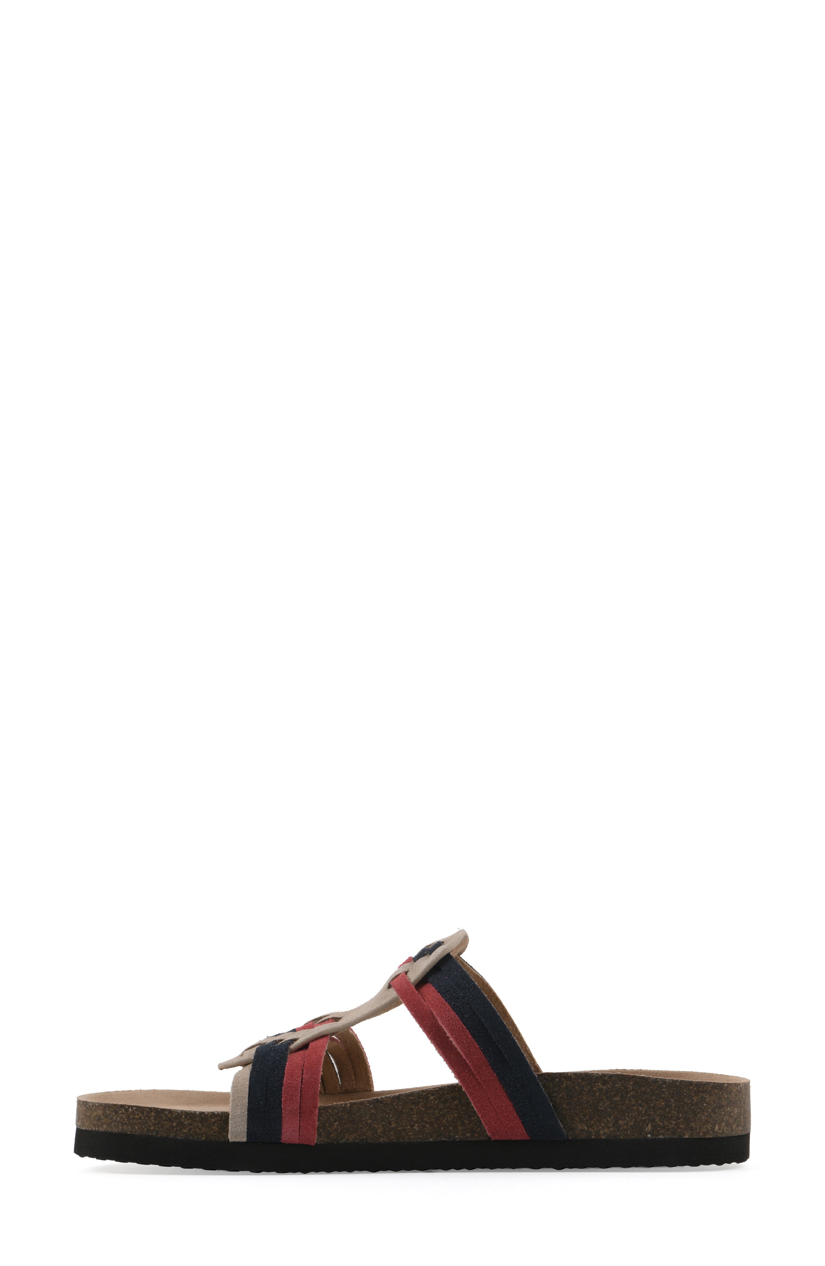 Halicore Slide Sandal, Alternate, color, AMERICANA/ MULTI/ SUEDE
