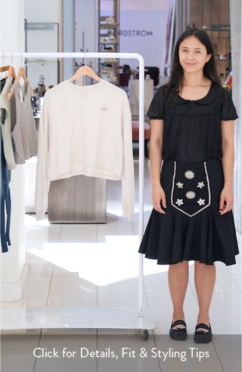 Coastal Fleece Oversize Crop Crewneck Sweatshirt, sales video thumbnail