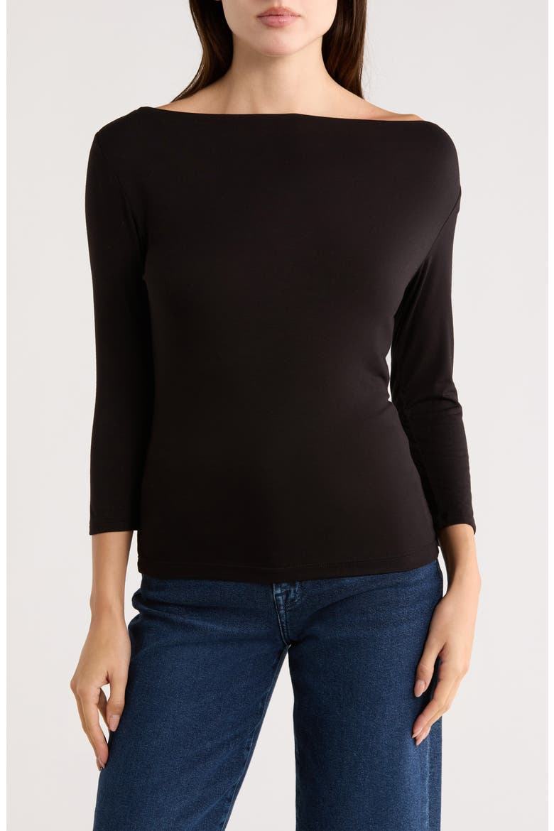 Cowl Neck Ruched Top, Main, color, BLACK