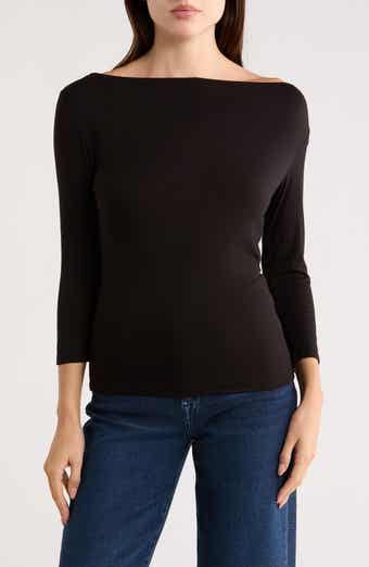 Renee C Cowl Neck Ruched Top