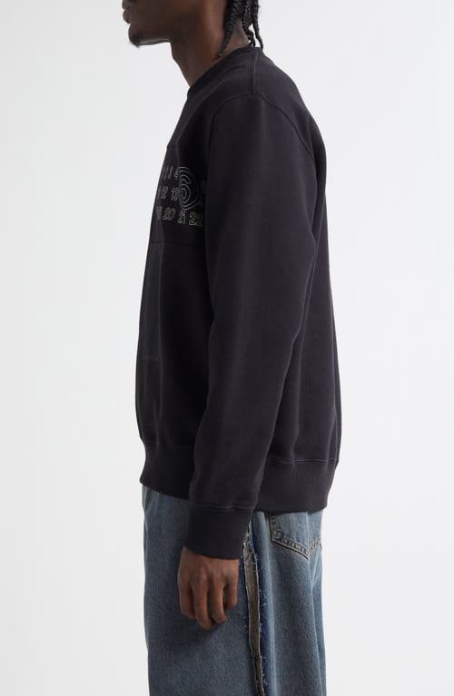 Mm6 Maison Margiela Numeric Motif Embroidered Sweatshirt In Black