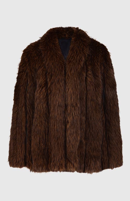 Lyla Grant Fur-free Fox (faux Fur) Jacket In Brown
