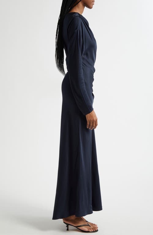 A.l.c . Piper Asymmetric Long Sleeve Dress In Dark Sapphire
