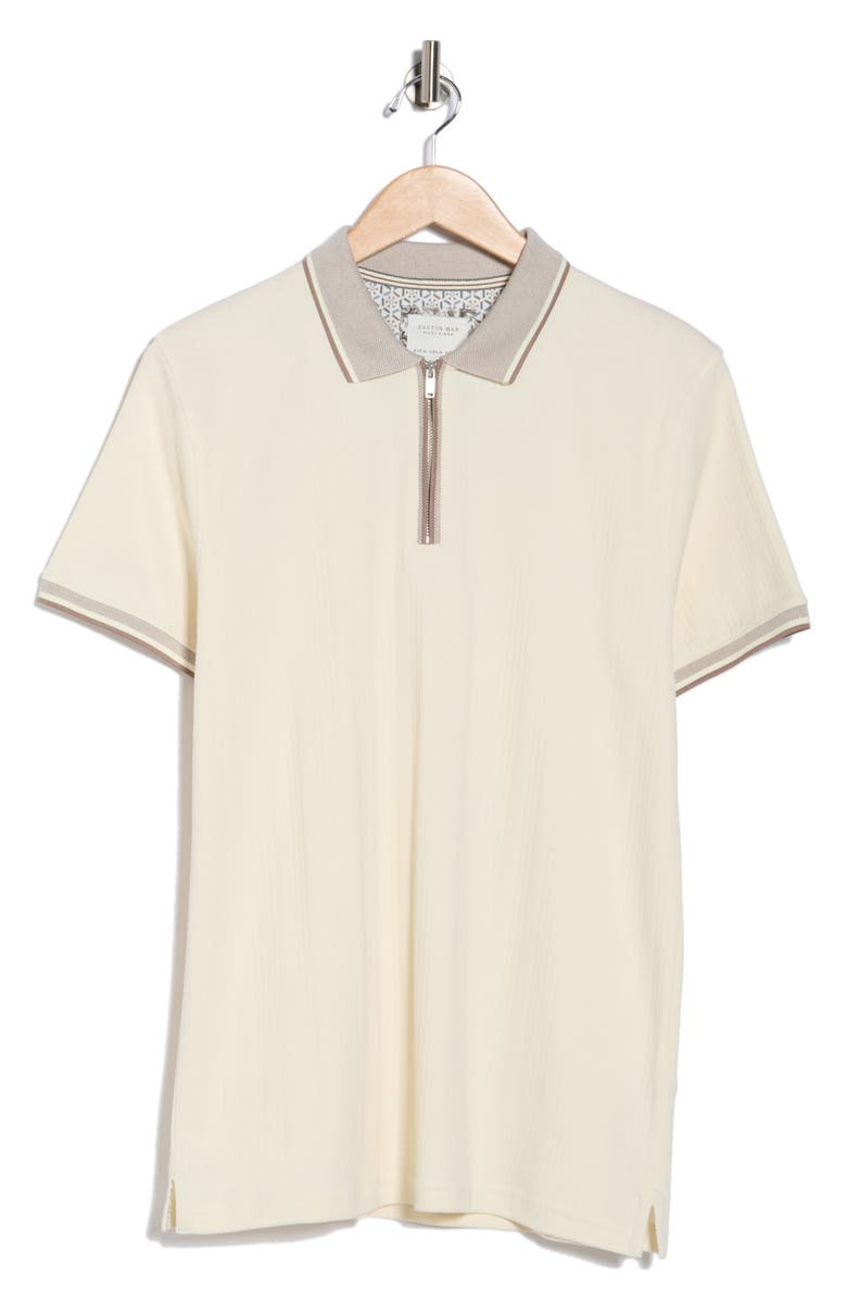 Cactus Man Tipped Half Zip Polo, Alternate, color, Cream