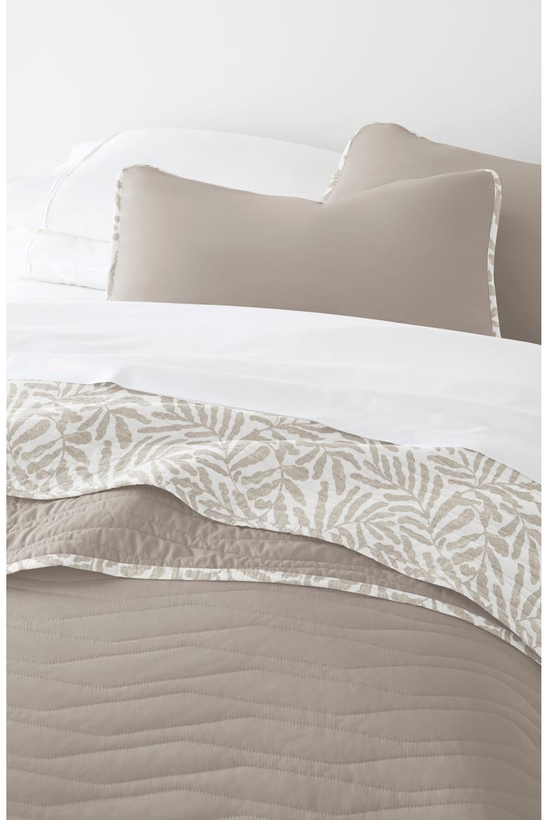 Pattern Reversible Quilt & Sham Set, Alternate, color, TAUPE
