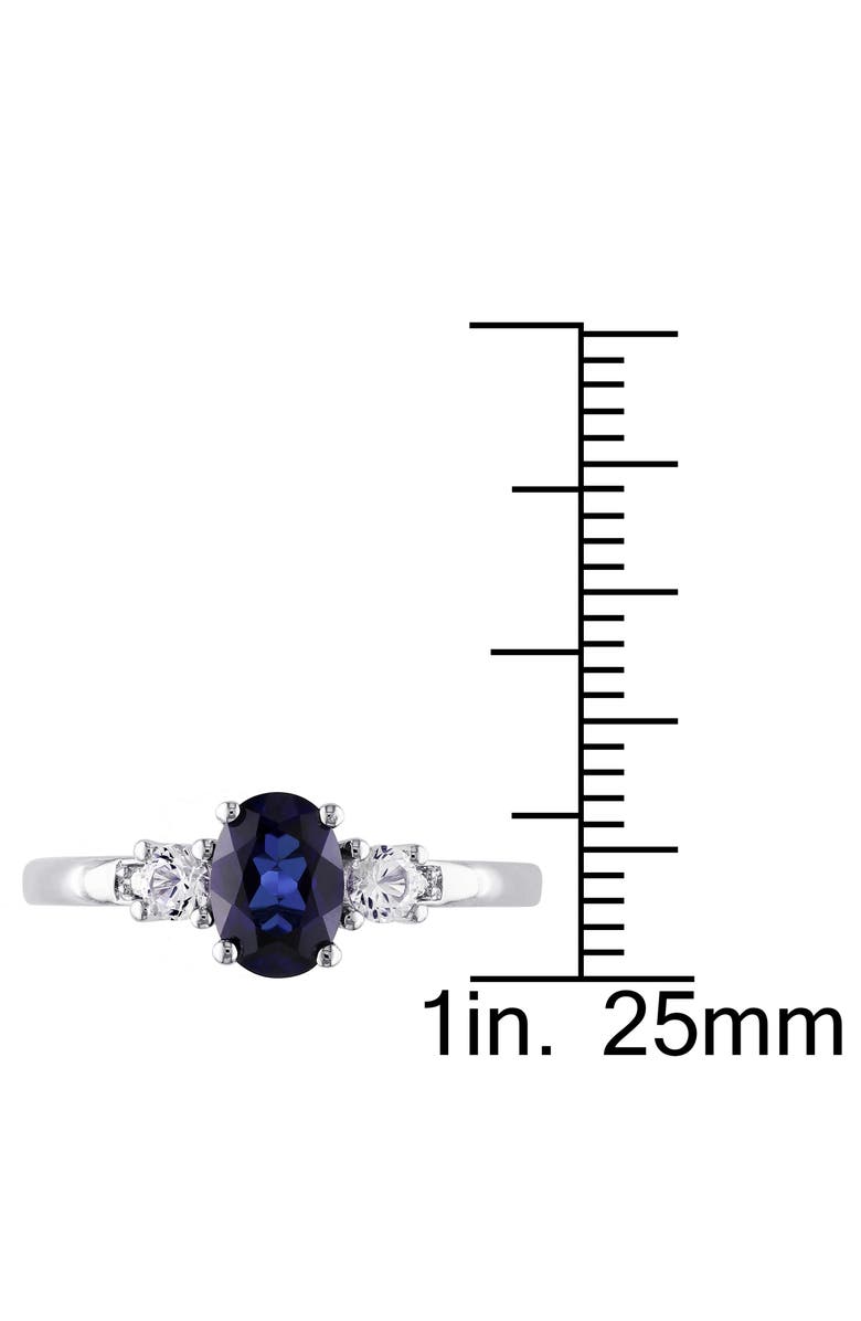 Julianna B. Created Blue & White Sapphire 3-Stone Ring, Alternate, color, Lab-Created Sapphire