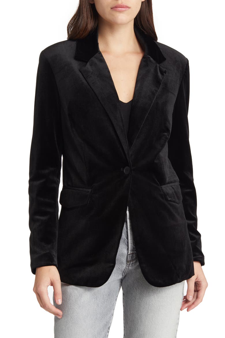 Velvet One-Button Blazer, Alternate, color, CLOSING TIME