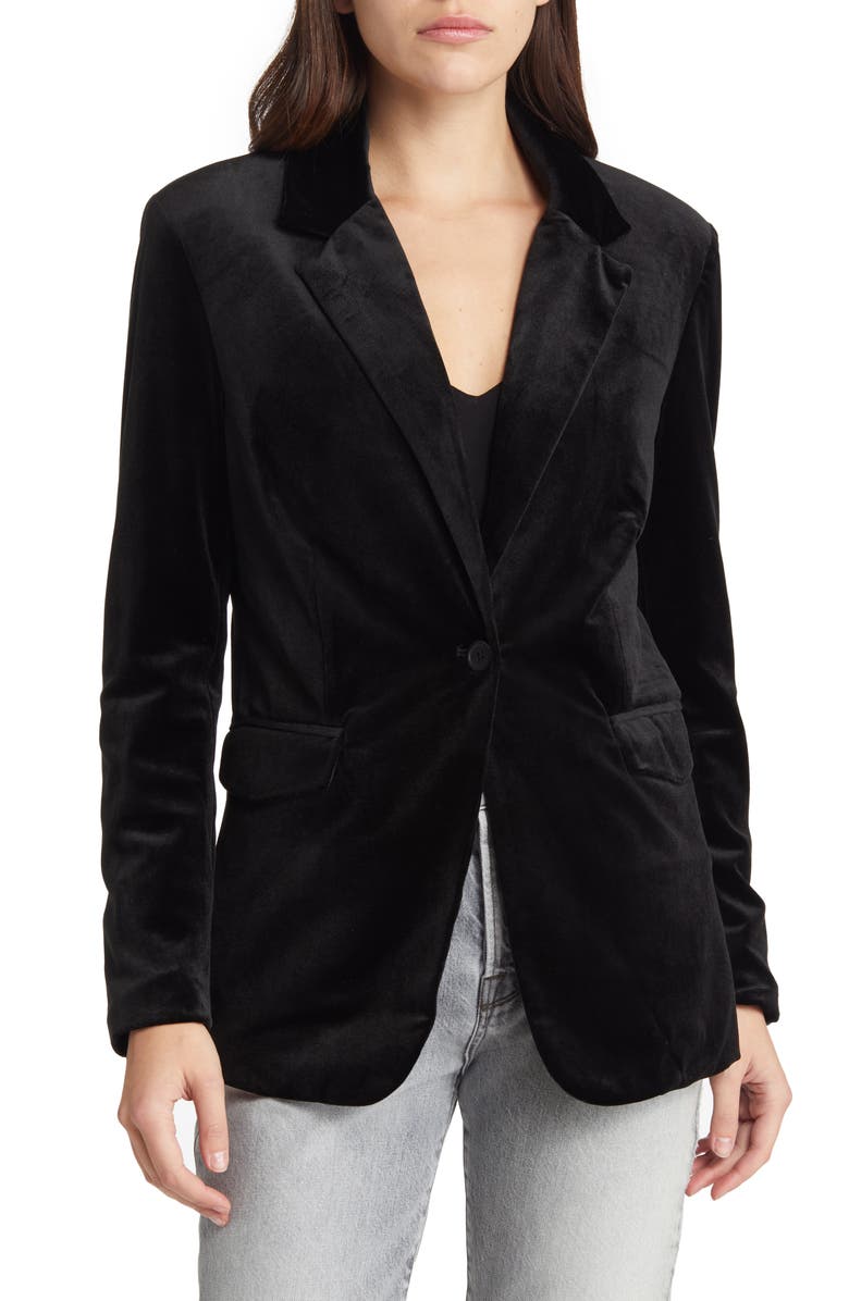 BLANKNYC Velvet One-Button Blazer, Alternate, color,