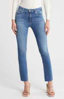 Mari Raw Hem Slim Straight Jeans