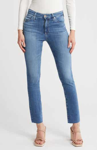 Mari Raw Hem Slim Straight Jeans