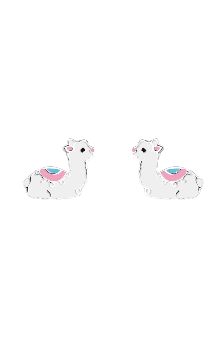 Kids' Sterling Silver Llama Stud Earrings in Gift Bottle, Alternate, color, White