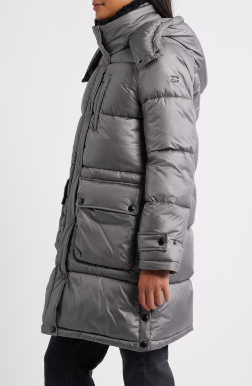 Sam Edelman Puffer Coat With Removable Hood In Gray