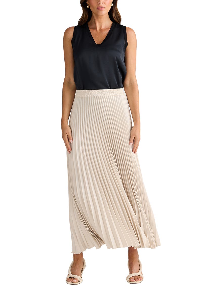 Alias Pleated Maxi Skirt, Alternate, color, OYSTER