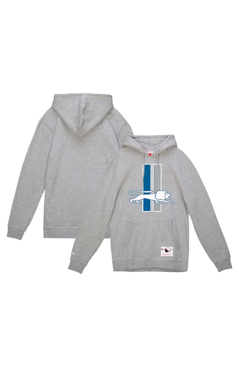 Mitchell & Ness Men's Mitchell & Ness Heather Gray Detroit Lions Vintage Pullover Hoodie, Main, color, Heather Gray