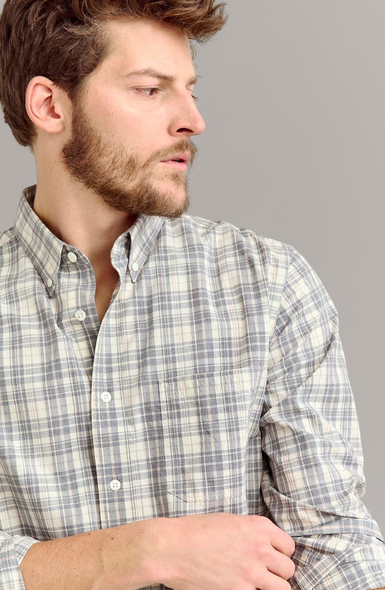 Billy Reid Plaid Cotton Button-Down Shirt, Alternate, color, 