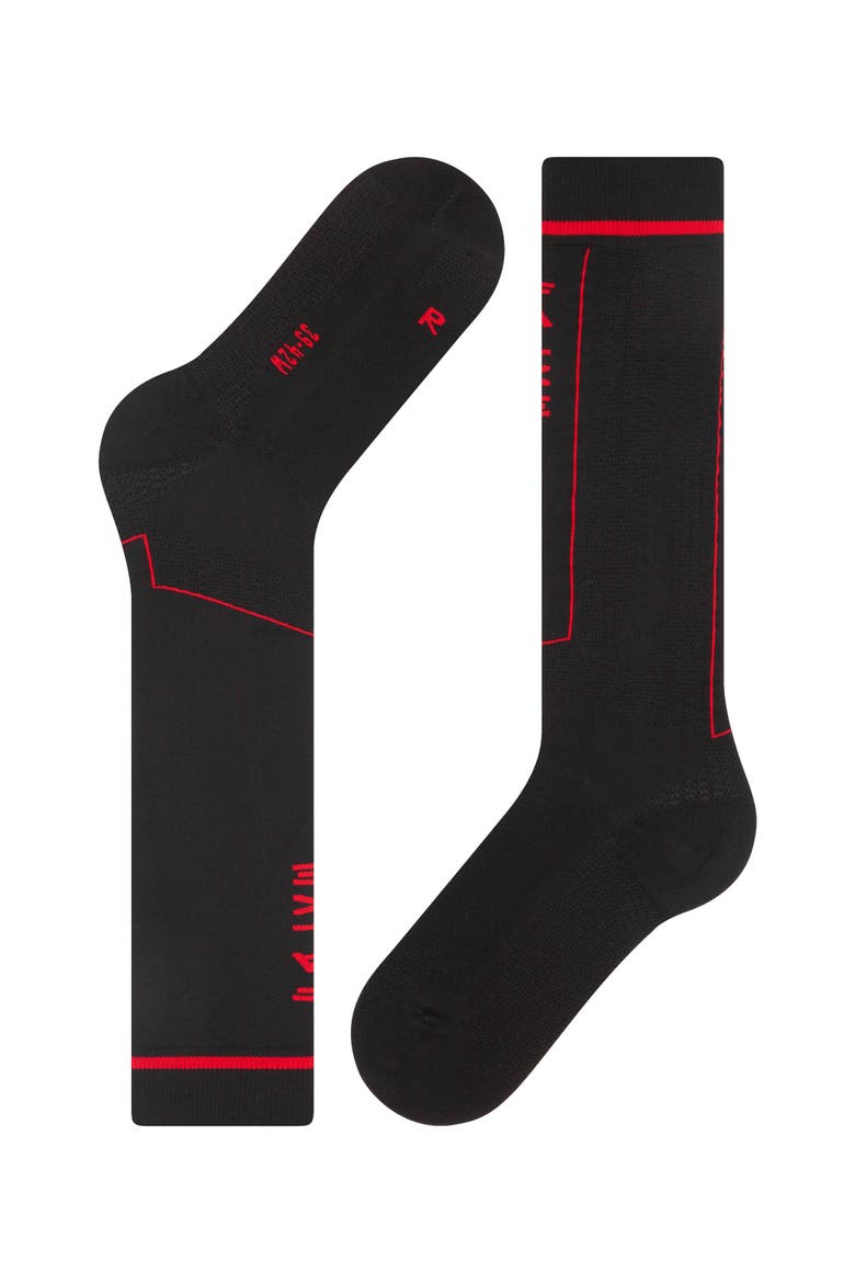 Impulse Knee High Running Socks, Alternate, color, Black