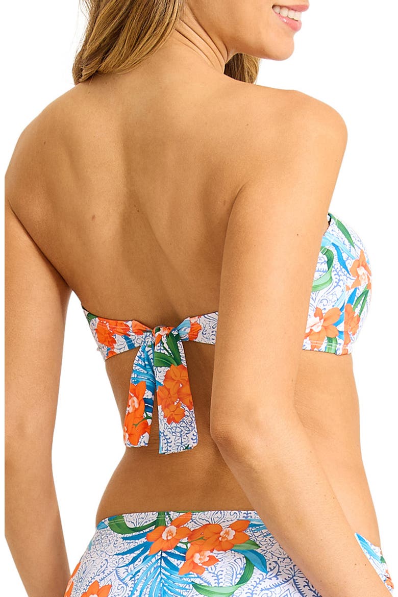 Tropical Twist Bandeau Bikini Top, Alternate, color, WHITE