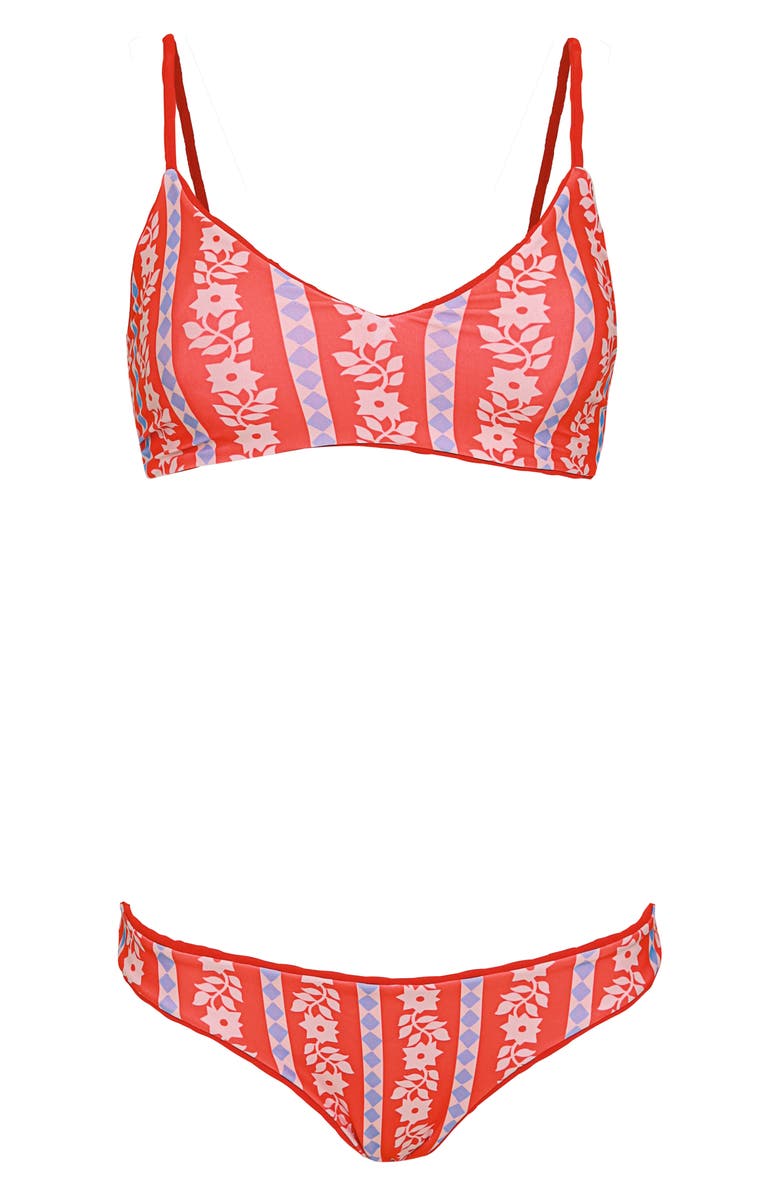 Maaji Apple Red Iconic Reversible Bikini Bottoms, Alternate, color, Red