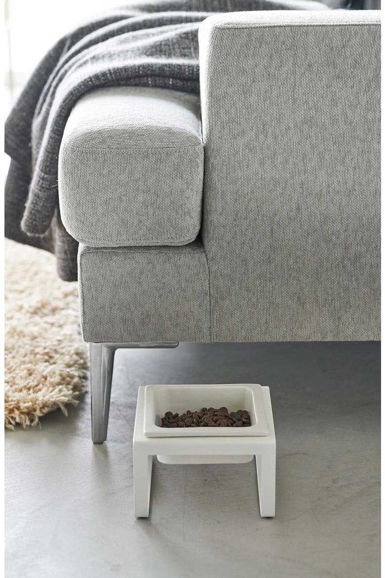 Tall Elevated Single Bowl Pet Diner, Alternate, color, WHITE