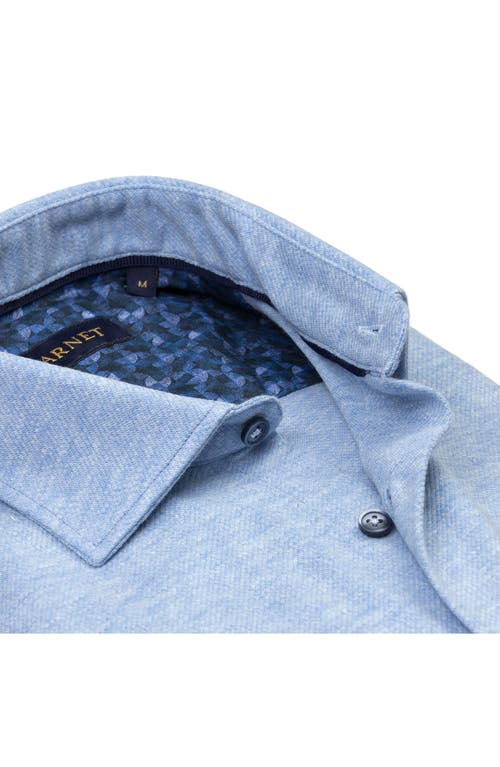 Studio Garnet Los Angeles Mélange Twill Button-down Shirt In Blue
