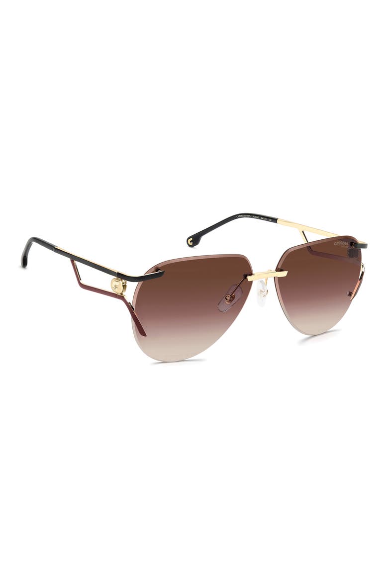 3103/S 64mm Gradient Oversize Pilot Sunglasses, Alternate, color, GOLD BURGUNDY/ BROWN PINK SF