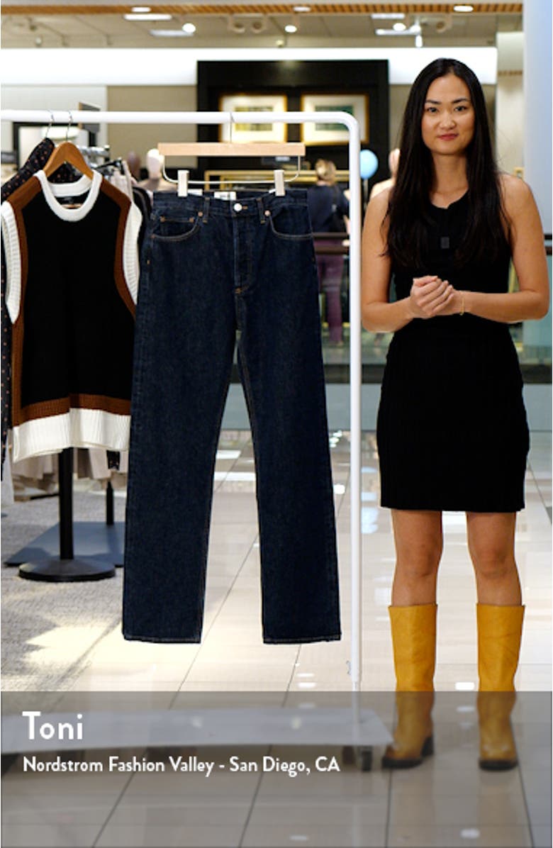 '90s Pinch Waist High Waist Straight Leg Organic Cotton Jeans, sales video thumbnail