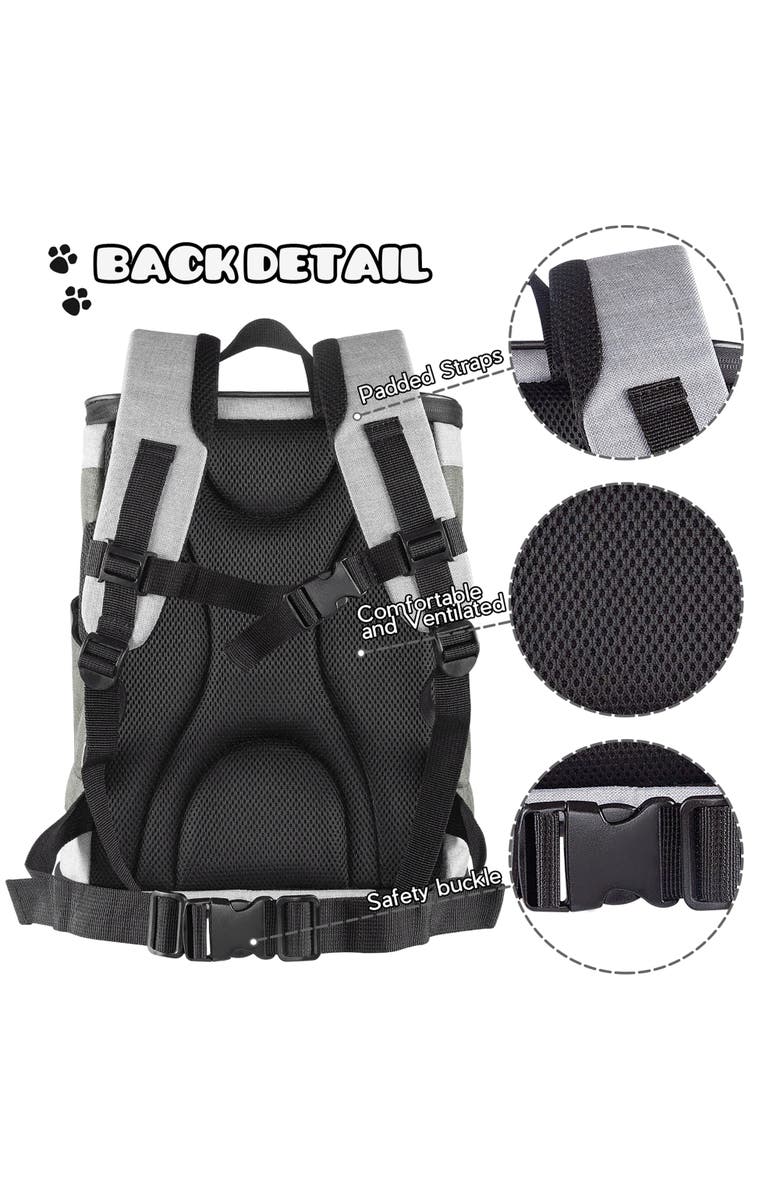 JESPET Pet Soft Backpack Carrier, Alternate, color, Gray