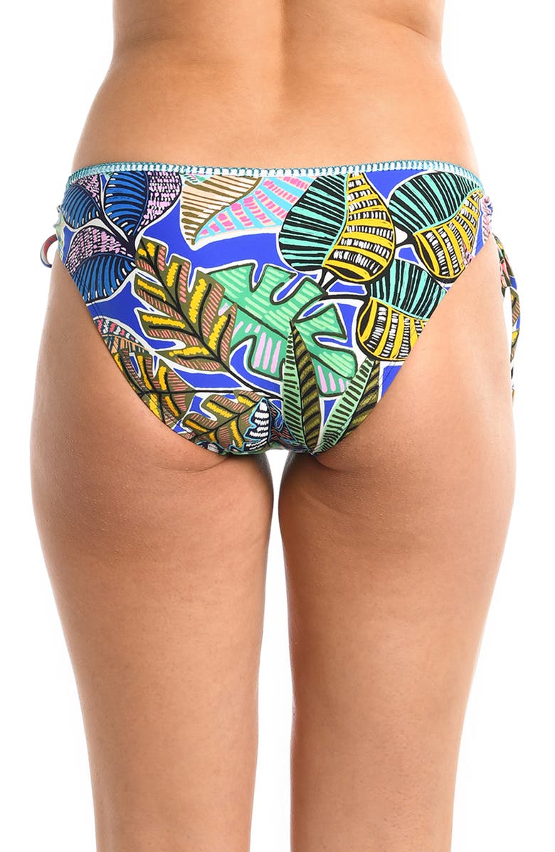 La Blanca Neon Adjustable Loop Hipster Bikini Bottoms, Alternate, color,