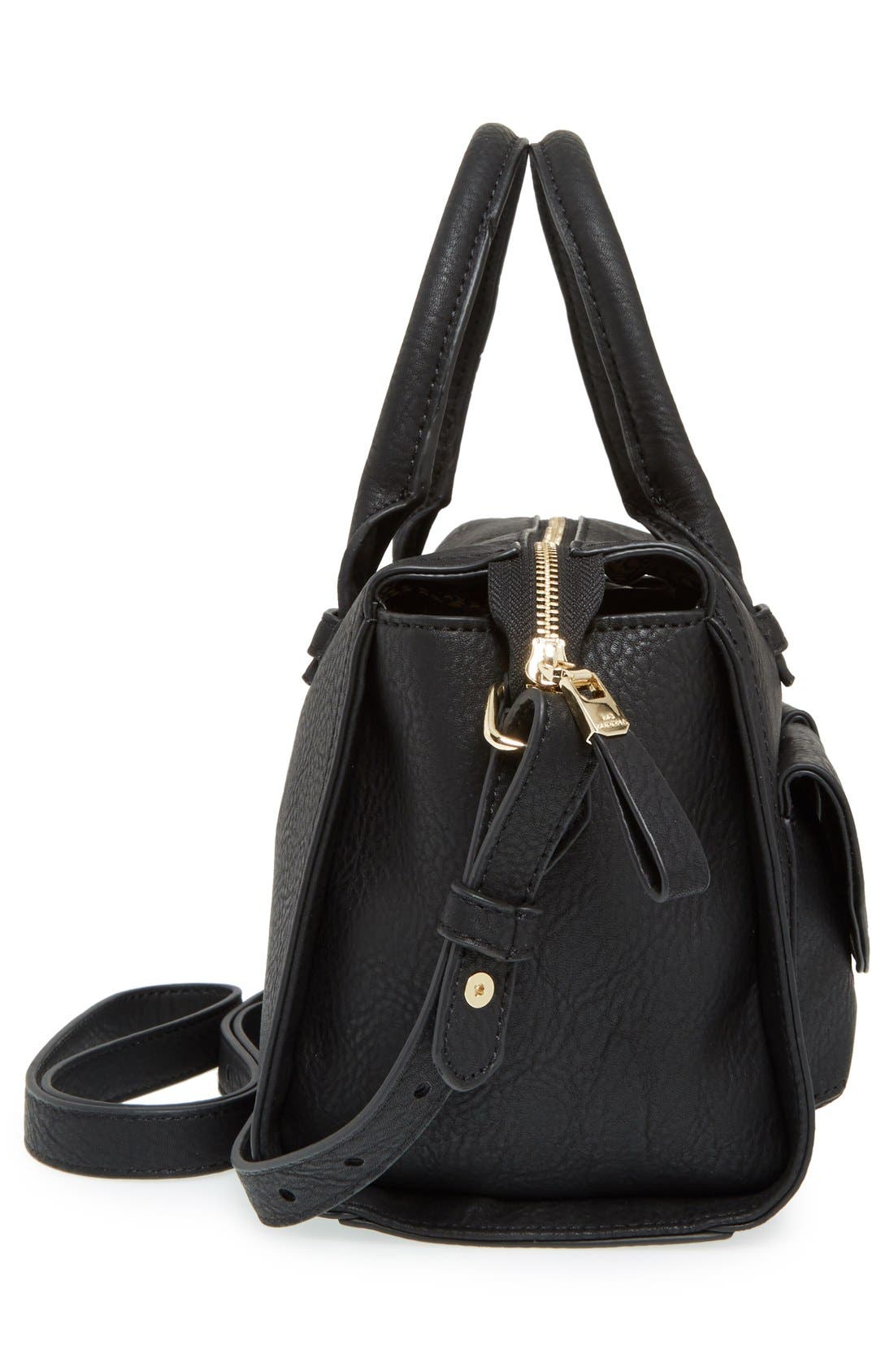 Big Buddha Faux Leather Satchel, Alternate, color, 