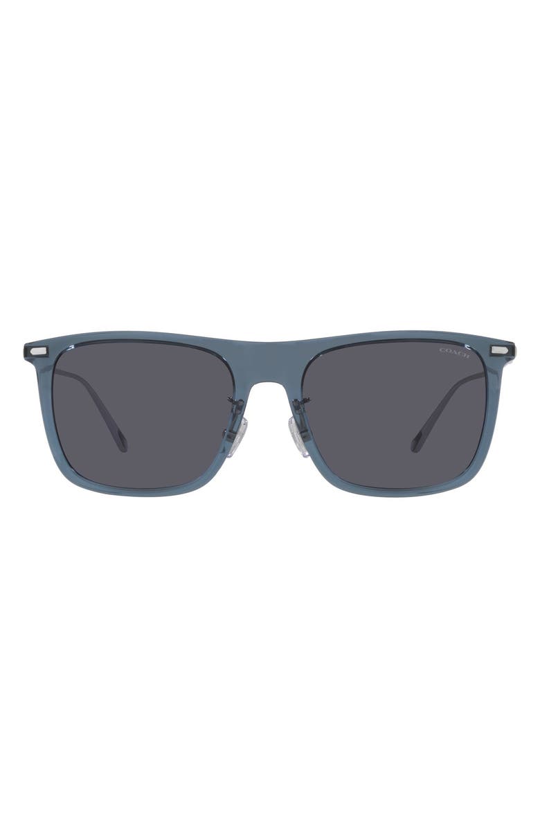 COACH 56mm Square Sunglasses, Main, color, Dark Blue