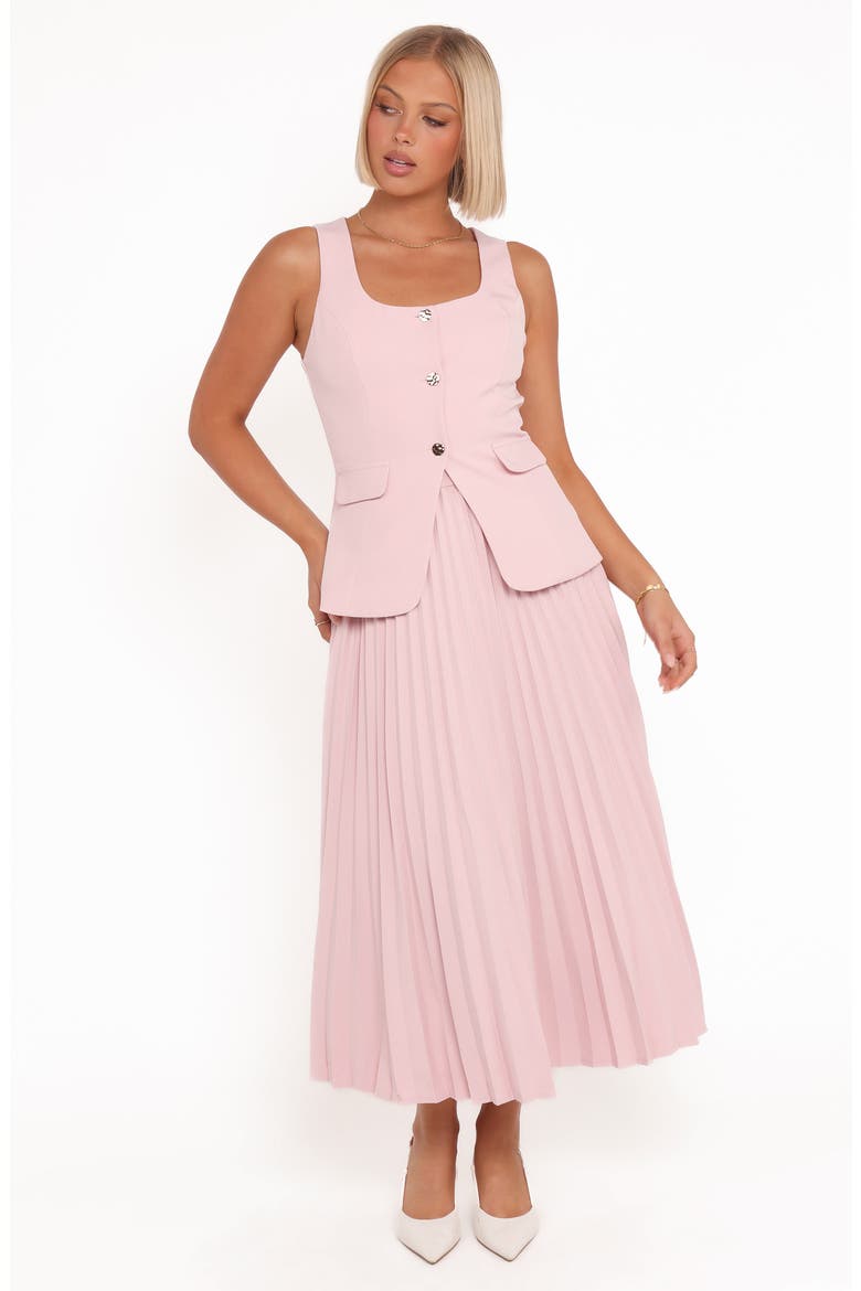 Liliana Pleated High Waist Midi Skirt, Alternate, color, PINK