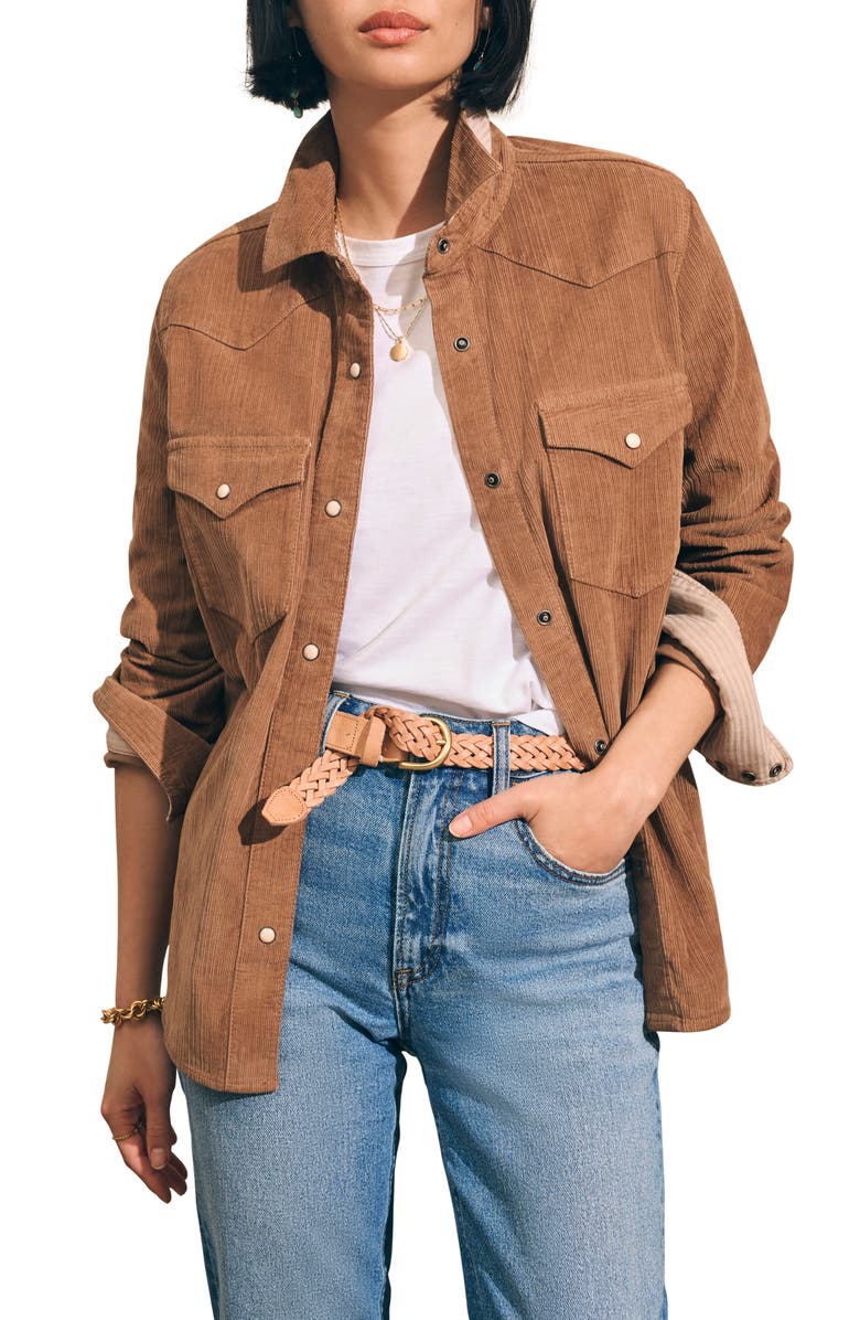 Faherty Stretch Corduroy Western Shirt, Main, color, 