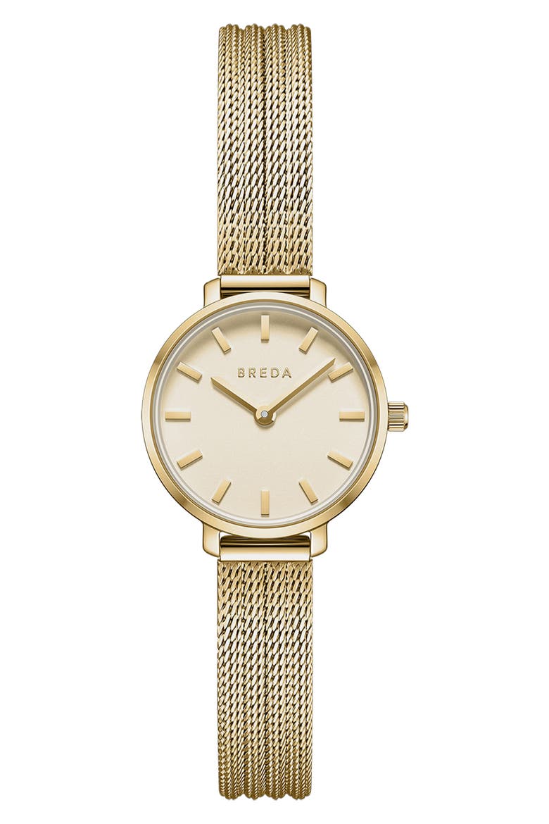 Beverly Mesh Strap Watch, 25mm, Main, color, GOLD