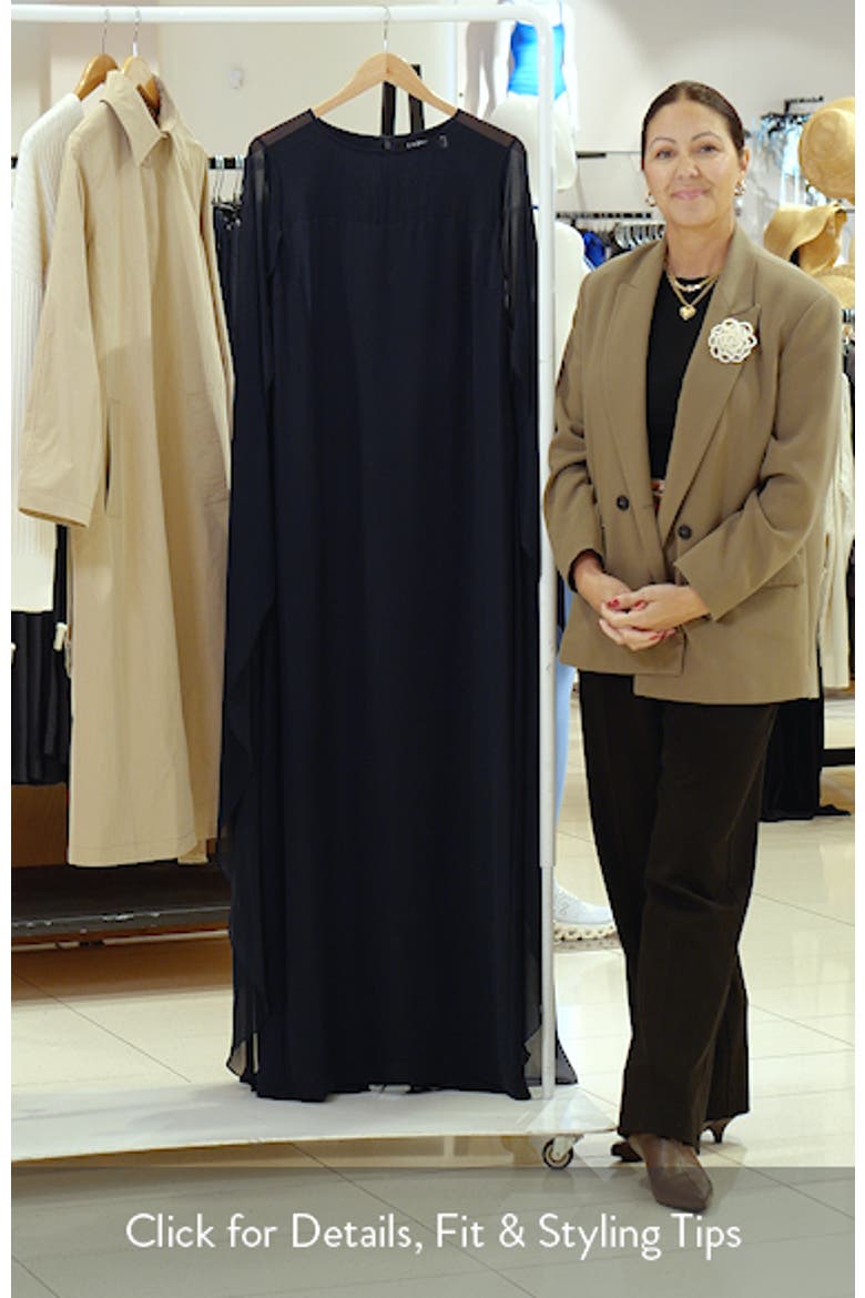 Cape Detail Triple Georgette Gown video