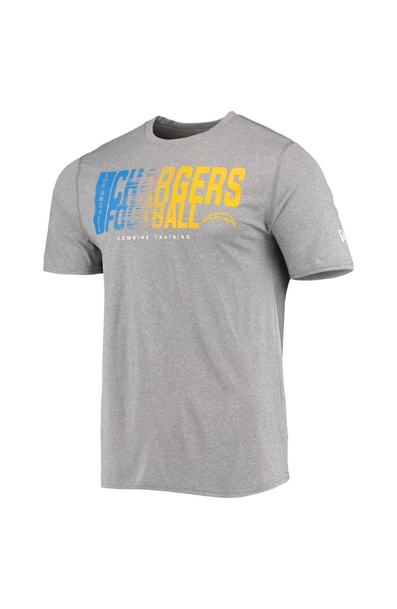 New Era Men's New Era Heathered Gray Los Angeles Chargers Combine Authentic Game On T-Shirt, Alternate, color, 