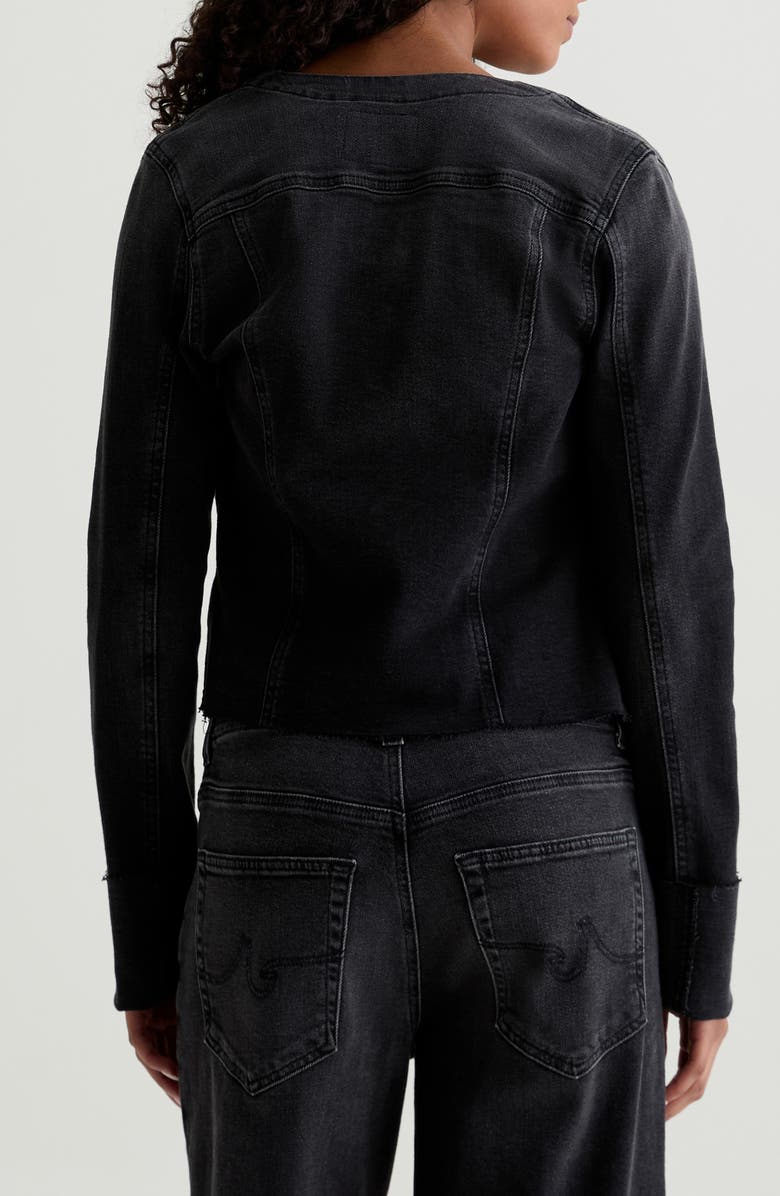 AG Robyn Raw Hem Fitted Denim Crop Jacket, Alternate, color, Nebula